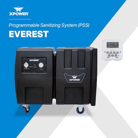 Xpower Everest Programmable Sanitizing System, Automatic Overnight Indoor Air Quality Solution PSS3